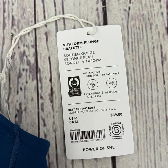 Athleta Blue Vitaform Plunge Bralette - Picture 8 of 9